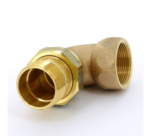 Разъемное соединение Viega 1 1/2 НВ угловое бронза с плоской прокладкой 348700