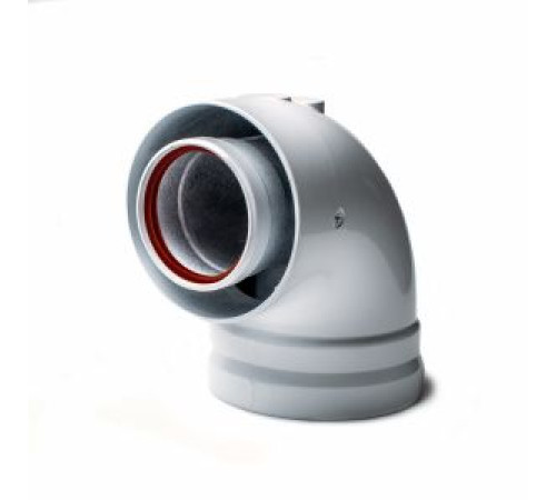 Комплект коаксиального дымохода Gekon 60/100 мм L=1000 мм алюминий Антилед хомут фланец проставка GKD K60100L1ALPA