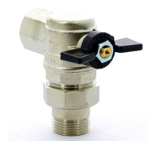 Кран шаровой Bugatti Oregon 1 НВ угловой со сгоном бабочка 05940009