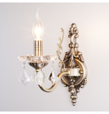Бра с хрусталем 3281/1 античная бронза / прозрачный хрусталь