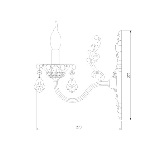 Бра с хрусталем 3281/1 античная бронза / прозрачный хрусталь