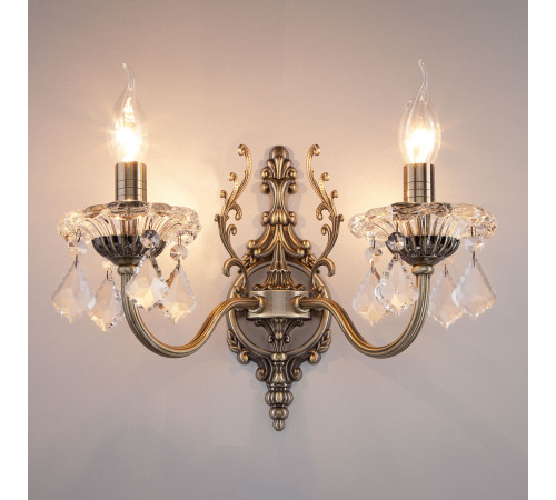 Бра с хрусталем 3281/2 античная бронза / прозрачный хрусталь