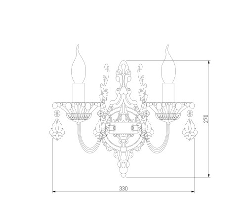 Бра с хрусталем 3281/2 античная бронза / прозрачный хрусталь