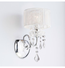 Бра с абажуром и хрусталем 2045/1 хром/белый