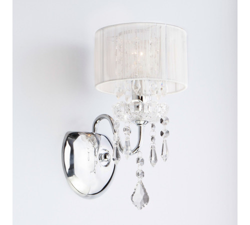 Бра с абажуром и хрусталем 2045/1 хром/белый