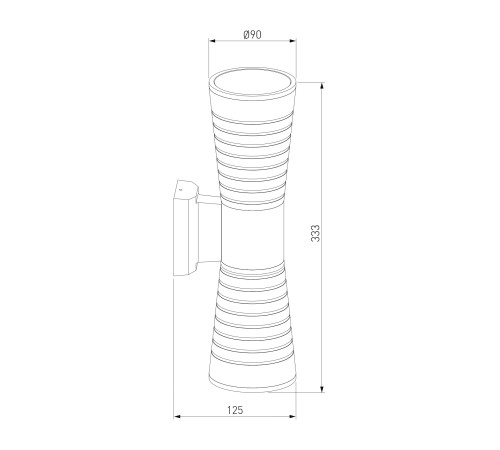 Настенный светодиодный светильник Tube double черный IP54 1502 TECHNO LED