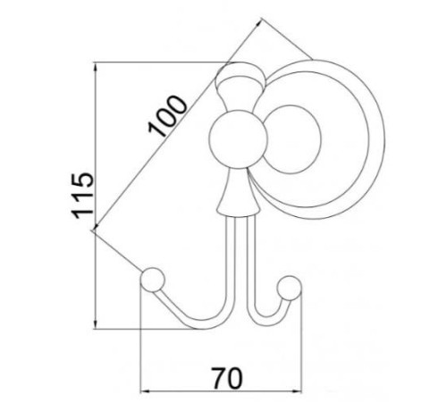 Крючок для ванной Boheme Provanse двойной подвесной бронза 10806