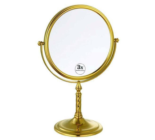 Зеркало косметическое настольное Boheme Imperiale увеличение 3x золото 504