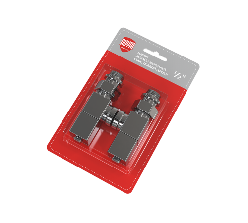 Набор дизайн-вентилей Royal Thermo CUBE осевой 1/2 хром RTE 50.031