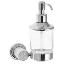 Дозатор для жидкого мыла Boheme Royal Cristal подвесной хром черный кристалл 10932-CR-B