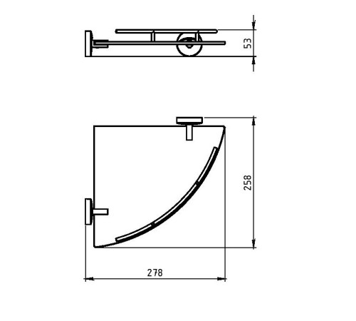 Полка угловая с ограждением Novaservis Metalia 11 хром 0158.0
