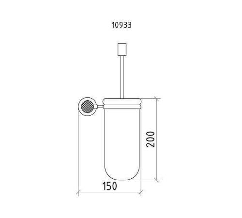 Ершик для туалета Boheme Royal Cristal подвесной золото черный кристалл 10933-G-B