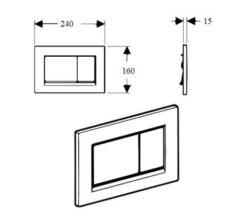 Кнопка смыва для инсталляции Boheme пластик 24х1.5х16 см хром 656