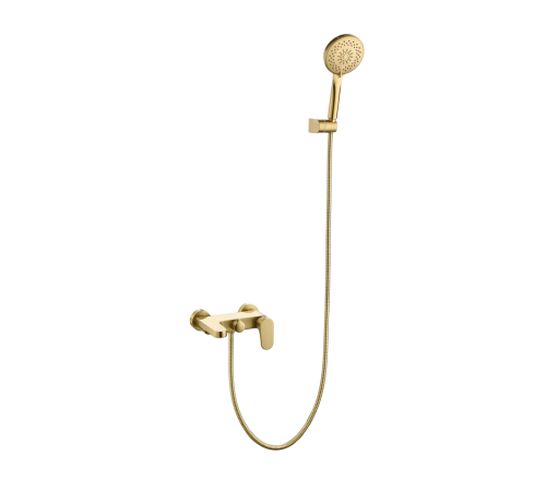 Смеситель для ванны Boheme Spectre с душевым комплектом матовое золото 453-MG