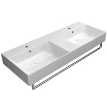 Раковина двойная накладная/подвесная GSI KUBE X 1200х470 мм белый глянцевый 9425111