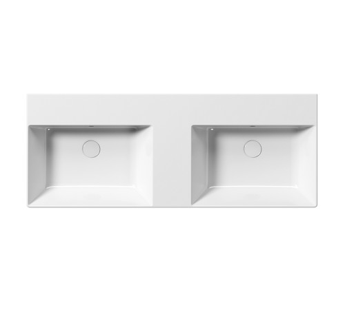Раковина двойная накладная/подвесная GSI KUBE X 1200х470 мм белый глянцевый 9425111