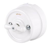 Переключатель/выключатель одноклавишный белый Ретро W5612001