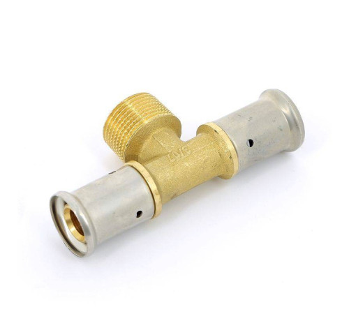 Тройник пресс латунный HENCO с наружной резьбой 20x3/4x20 14P-200520