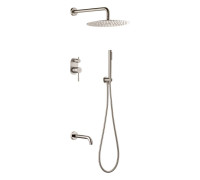 Душевой комплект Boheme Uno со встроенным смесителем и изливом никель 464-2-NB