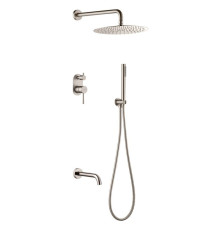 Душевой комплект Boheme Uno со встроенным смесителем и изливом никель 464-2-NB