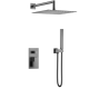 Душевой комплект встраиваемый Boheme Qubic со смесителем и верхним душем gun metal 474-3-GM