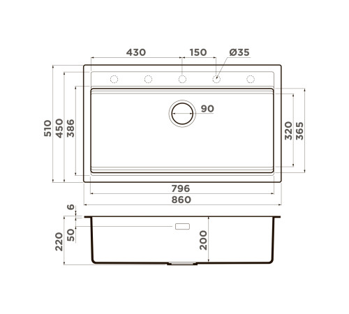 Кухонная мойка OMOIKIRI Kitagawa 86-LB-WG Artceramic 86x51 см wind green 4993249