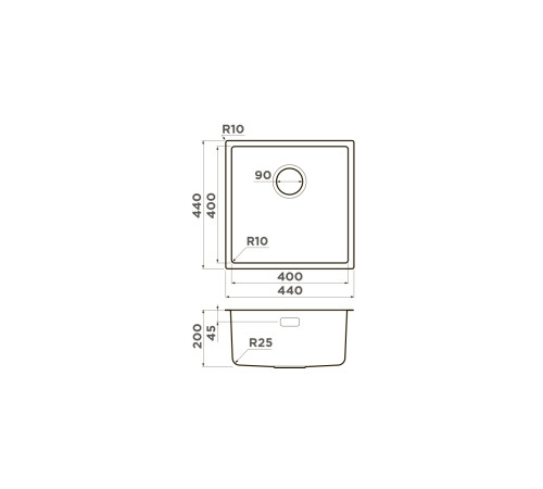 Кухонная мойка Omoikiri Tadzava 44-U/I Ultra-LG 44x44 см светлое золото 4993264