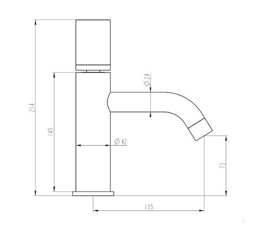 Смеситель для раковины Boheme Stick Spirale низкий без донного клапана черный 121-BB.4