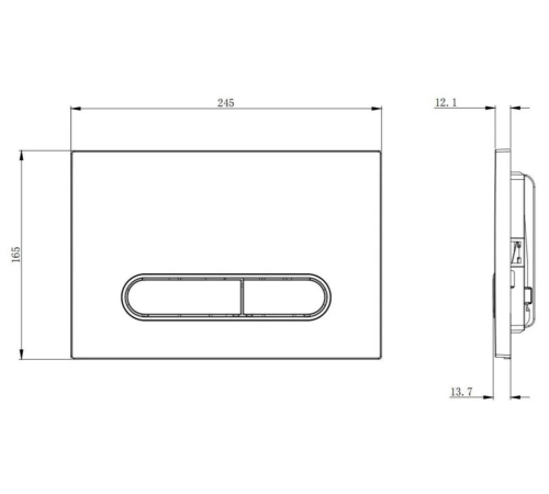 Клавиша смыва Boheme для инсталляции пластиковая матовое золото 667-MG