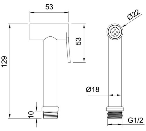 Гигиеническая лейка Allen Brau Priority графит браш 5.31028-MG