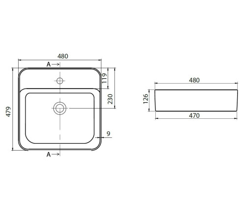 Раковина-чаша Allen Brau Liberty 48x47.9x12.6 см с 1 отверстием белая 4.32014.20
