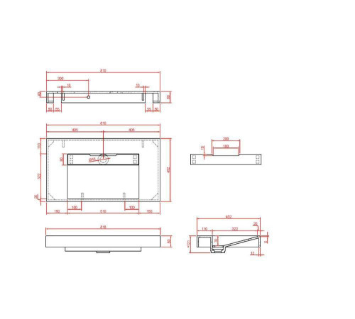 Раковина мебельная Armadi Art Flat 81х45.2х8 см прямоугольная nero 859-080-NM