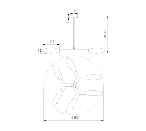 Потолочный светильник 30180/6 черный
