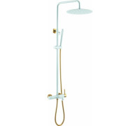 Душевая стойка Boheme Uno с верхним душем белый матовый/золото матовое 468-WG