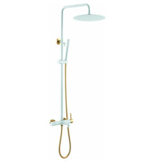 Душевая стойка Boheme Uno с верхним душем белый матовый/золото матовое 468-WG