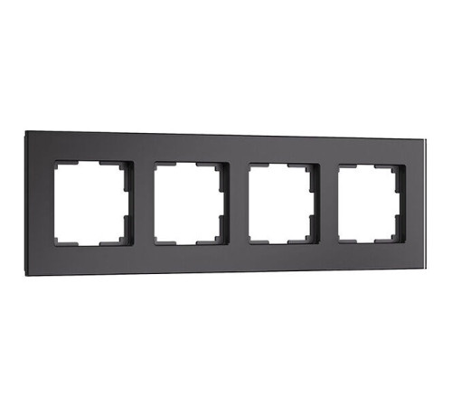 Рамка из стекла на 4 поста Senso черный soft-touch W0043108