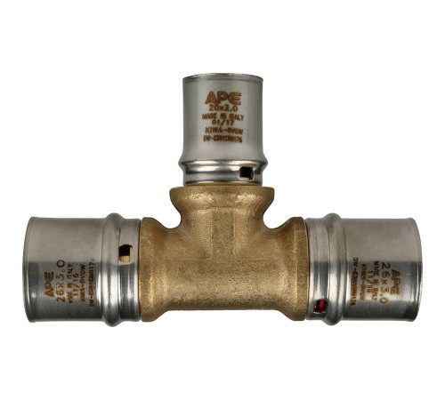 Тройник переходной STOUT 26х20х26 пресс для металлопластиковых труб SFP-0005-262026