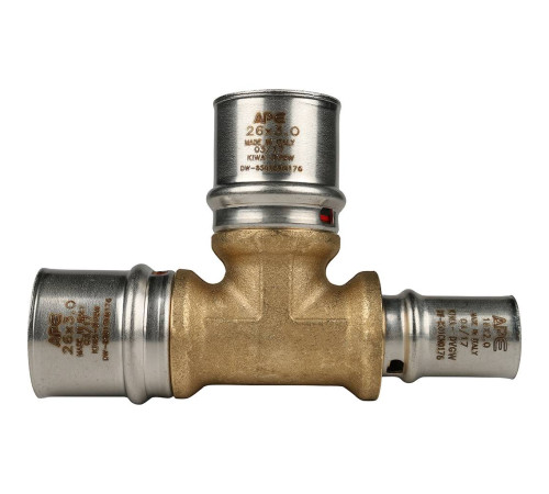 Тройник переходной STOUT 26х26х16 пресс для металлопластиковых труб SFP-0005-262616