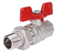 Кран шаровой полнопроходной STOUT ВР/НР ручка бабочка 1/2 с американкой EPDM SVB-1007-000015