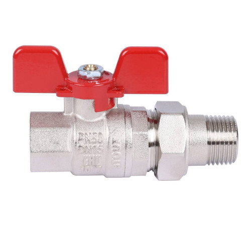 Кран шаровой полнопроходной STOUT ВР/НР ручка бабочка 1/2 с американкой EPDM SVB-1007-000015