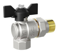 Кран шаровой LD Pride НВ 1/2 угловой с разъемным соединением бабочка 47.206.15