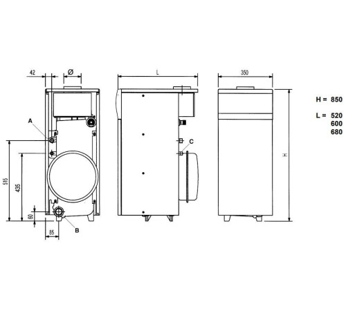 Котел газовый напольный Baxi SLIM 1.230 i открытая камера WSB43123301