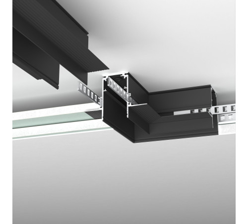 Slim Magnetic Коннектор угловой для встраиваемого шинопровода под ГКЛ 9,5мм черный 85214/00 85214/00