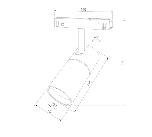 Slim Magnetic R02 Трековый светильник 12W 4200K черный 85012/01 85012/01