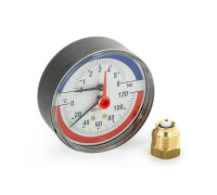 Термоманометр аксиальный Uni-Fitt 80 мм 6 бар 1/2 310D2442