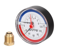 Термоманометр аксиальный Gappo с автоматическим запорным клапаном 1/2 6 бар 1441531