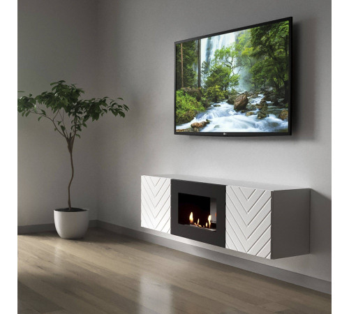 Тумба с биокамином Firelight BFP/P-1400V белая 1595746