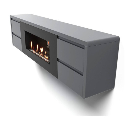 Тумба с биокамином Firelight BFP/P-1700 lux графит 1616366