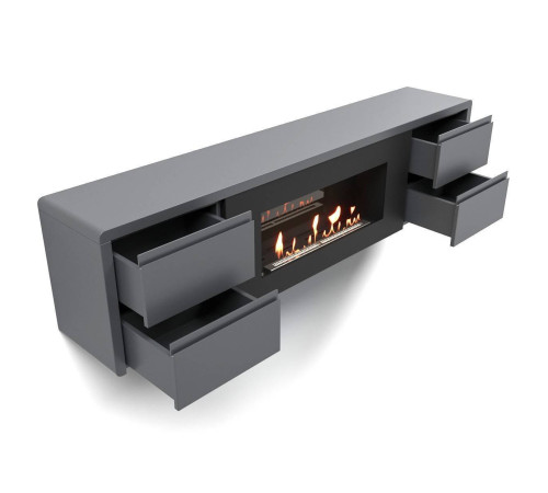 Тумба с биокамином Firelight BFP/P-1700 lux графит 1616366