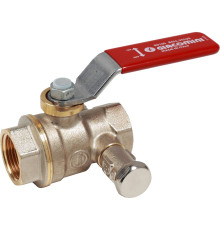 Кран шаровой Giacomini DADO 1 ВР-ВР полнопроходной со сливом рычаг красный R910SX005